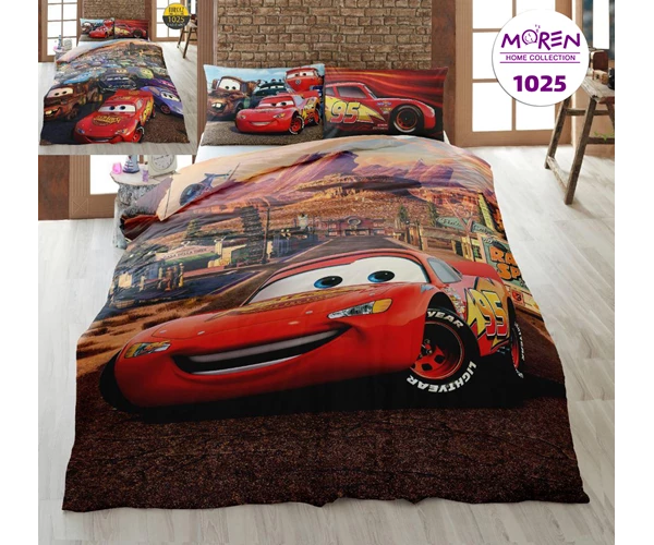 لحاف یک‌ نفره 4 تکه مدل Cars